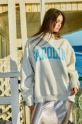 'CAROLINA' Print Reversible Mock-Neck Sweatshirt